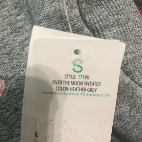 Honeydew Intimates Womens Over The Moon Sweater Sz Small Heather Gray Pullover - Picture 9 of 9